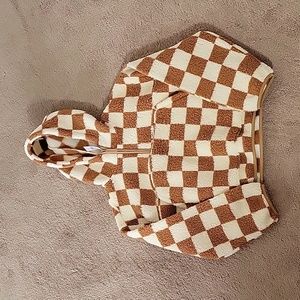 GAP girls checkered sherpa size XXL (14-16) NWT